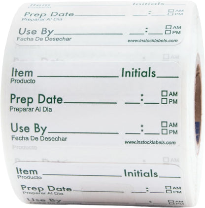 InStockLabels Removable Shelf Life Use by Food Rotation Labels 1 x 2 Inch 500 Adhesive Stickers
