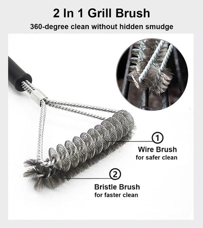 Grill Brush Grill Cleaning Kit, Grill Cleaner BBQ Grill Accessories Grill Rescue Brush Grill Brush Bristle Free, Grill Brush for Outdoor Grill BBQ Brush for Grill Cleaning (D23)