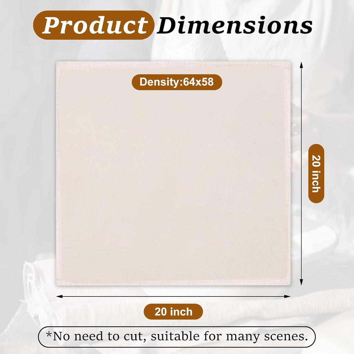 Reusable Cheese Cloths, Organic Cotton Cheese Cloths 20x20 inches, Suitable For Filtering, With Edges, Cheese-Making, Juicing, Baking and Turkey Cooking.