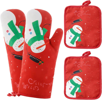 Oven Mitts and Pot Holders Sets,6 Pcs Oven Mitts and Potholders with Recycled Cotton High Heat Resistant Extra Thick Long Oven Mitts for Cooking(Black)