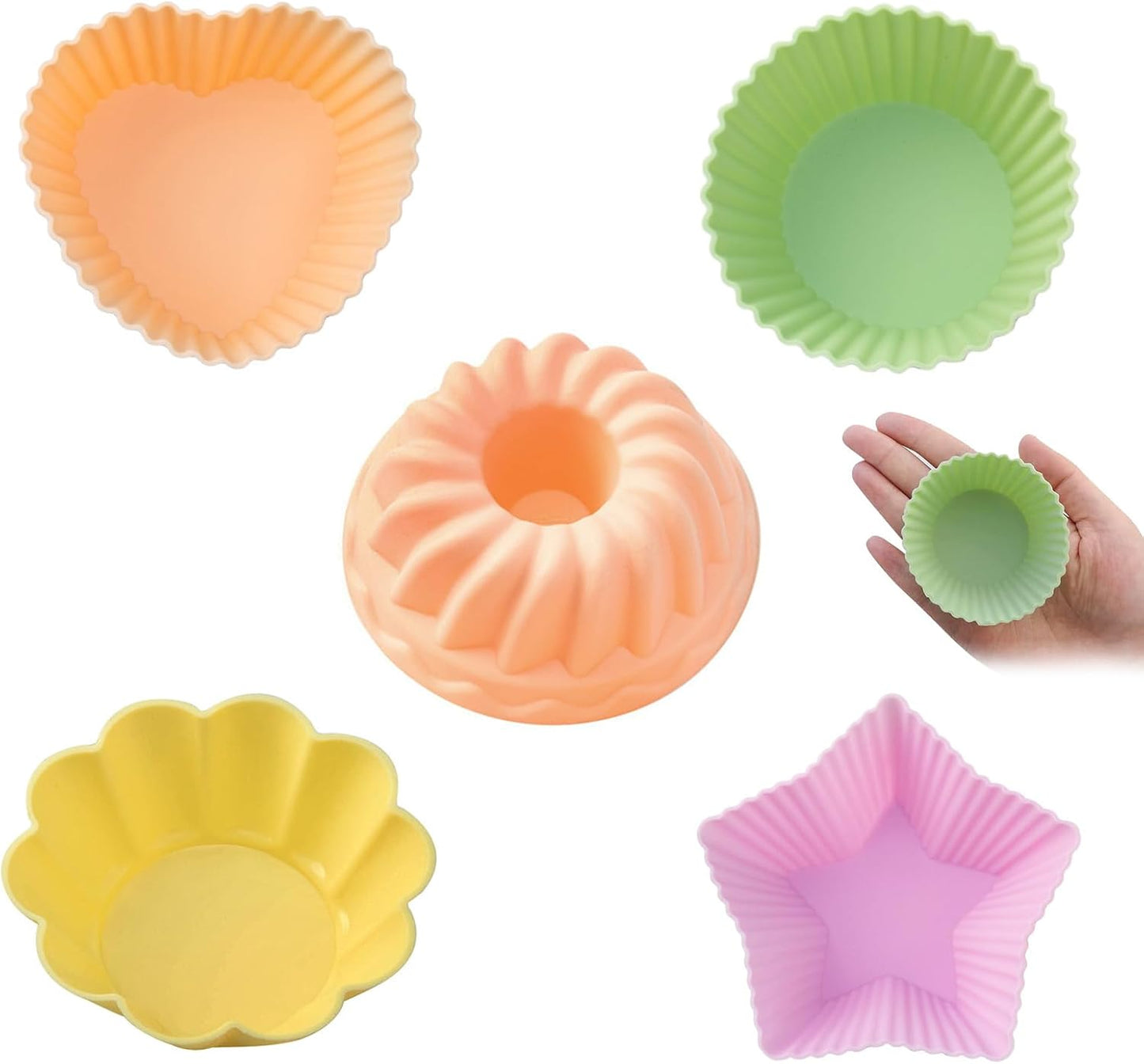 5Pcs Silicone Baking Cups Muffin Liners, Reusable Baking Cups Pastry Muffin Molds, 42343224