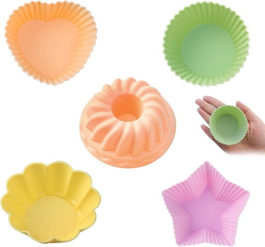 5Pcs Silicone Baking Cups Muffin Liners, Reusable Baking Cups Pastry Muffin Molds, 42343224