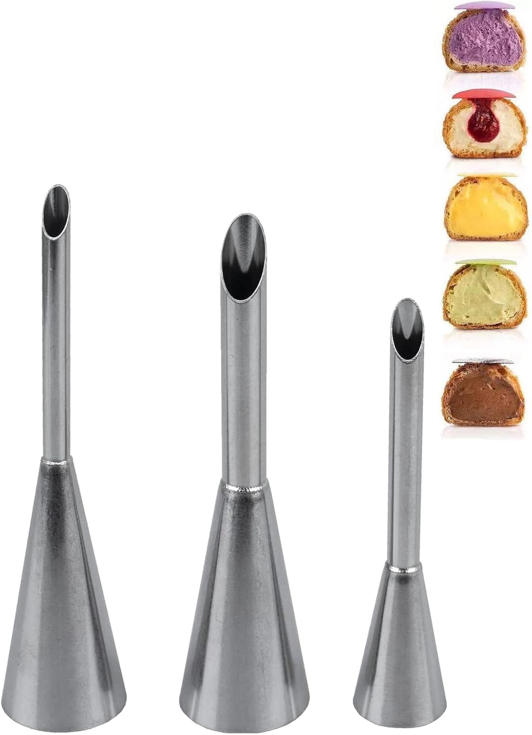 4B Piping Tip Set, Open Star Frosting Tips for Cake Decorating, 3 Pcs
