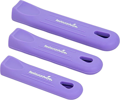 Restaurantware Silicone Pan Handle Cover Set 1-Count Heat-Resistant Removable Pan Handle Grips, Ergonomic Non-Slip Green Handle Protectors for Fry Pans and Sauce Pans