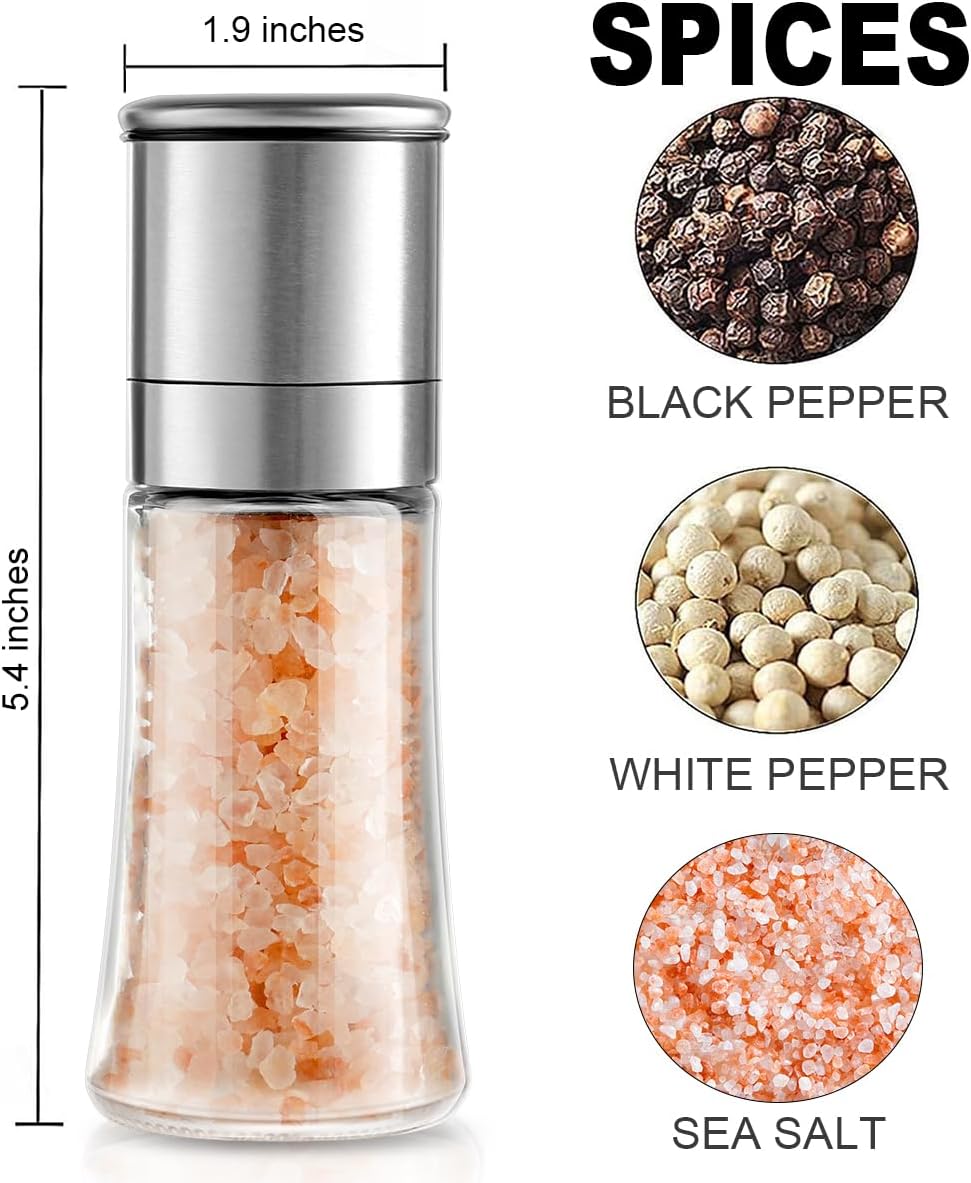 Gulex Salt and Pepper Grinder Set Pepper Mill Salt Shaker Refillable