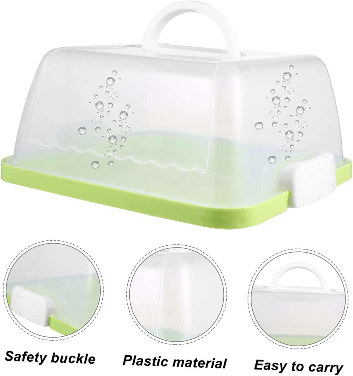 Square Cake Carrier Cover Portable Cake Carrier Cake Storage Box Handle Blue 8 Inch