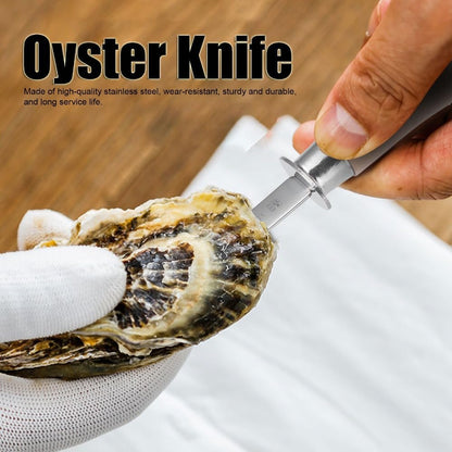 Stainless Steel Oyster Knife 8.19 Inch - Ergonomic Wooden Handle Oyster Opener Tool for Effortless Shucking of Clams and Mussels Seafood