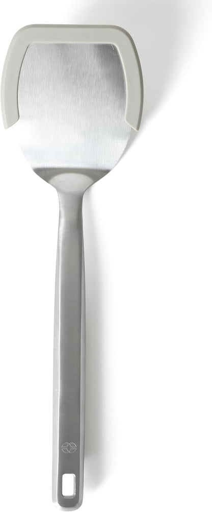 Calphalon Slotted Turner, Kitchen Flipping Spatula, Slotted Spatula, Stainless Steel Turner with Silicone Heat Resistance Handle, Nonstick-Safe Spatula for Draining and Flipping (Navy)