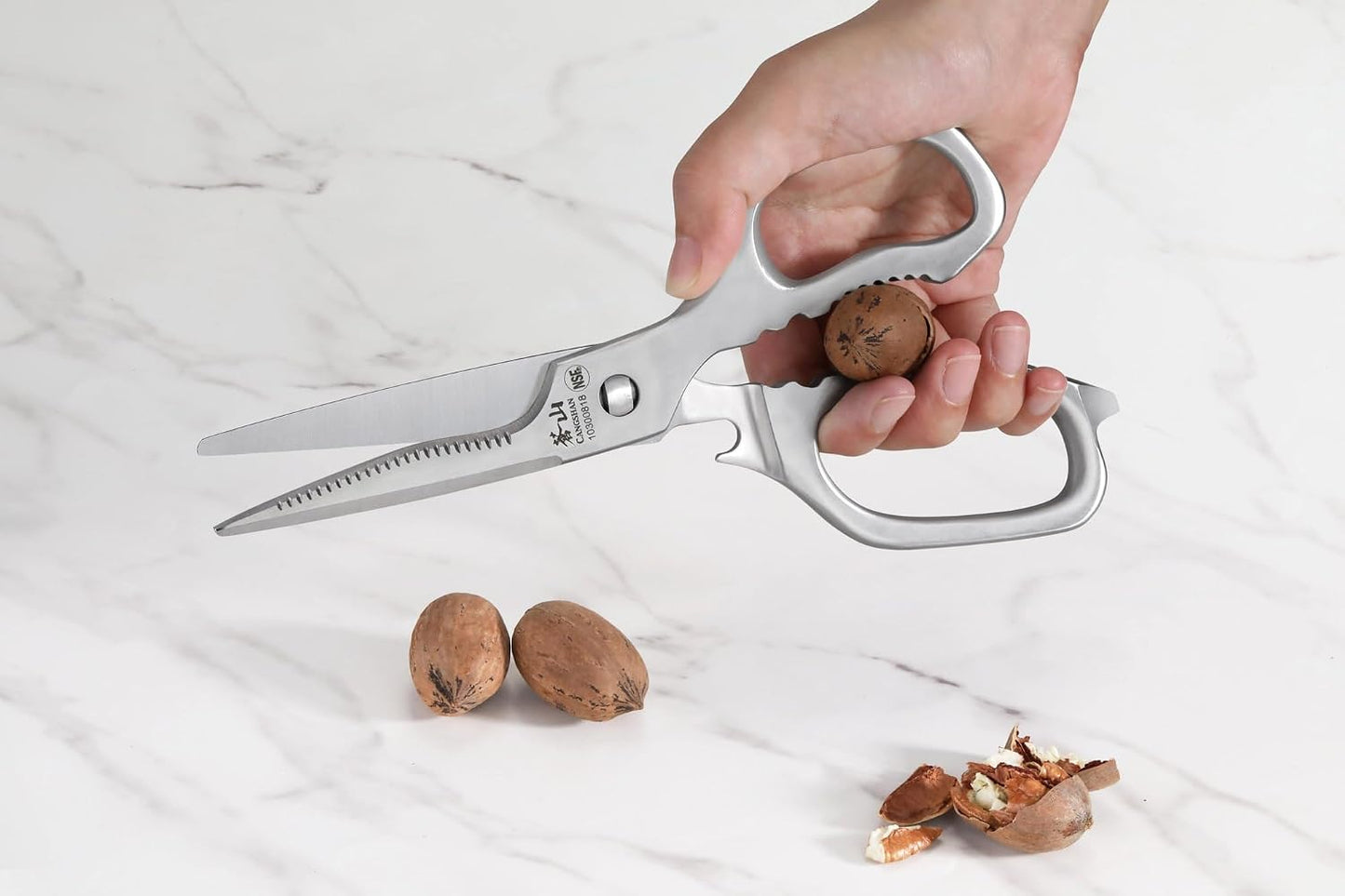 Cangshan Forged Stainless Steel Kitchen Shears with Satin Finish and Blade Guard