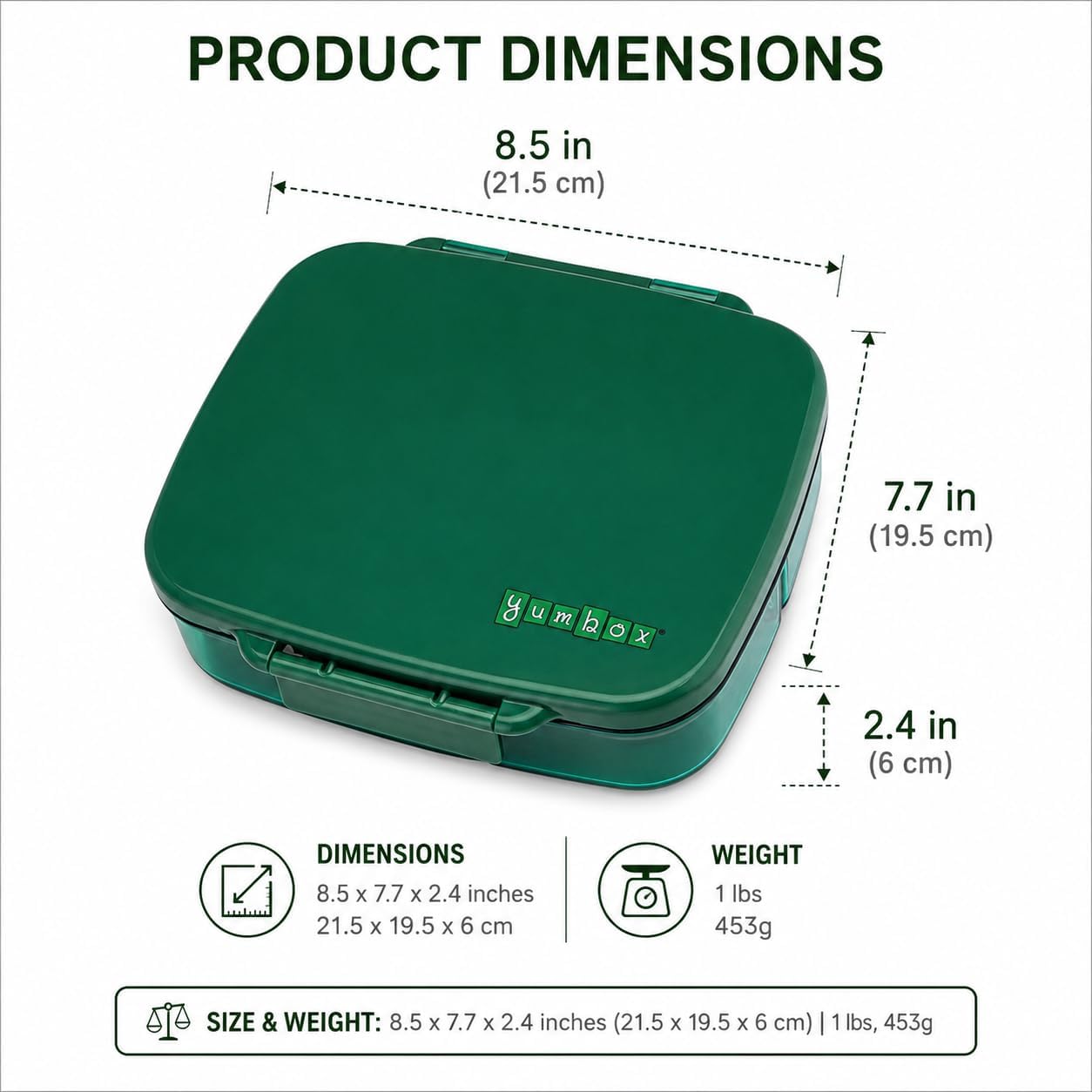 Yumbox Go Leakproof Bento Lunch Box, 5 Compartments, Charcoal Gray | Deep Portioned Tray | Removable Silicone Gasket | Lightweight Construction | Fits Most Lunch Bags | Easy-Clean Design