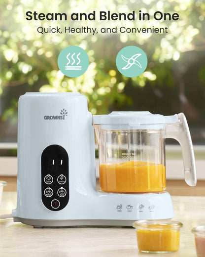 Grownsy Baby Food Maker, Steamer & Blender Baby Food Processor, White