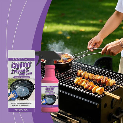 Fast-Acting Heavy-Duty Grill Degreaser Spray, No-stick BBQ Grill Cleaner Spray for Outdoor Grills, Heavy Duty Degreaser Cleaner for Grease, Oil, Burnt Food, Oven, Kitchen (2pc)