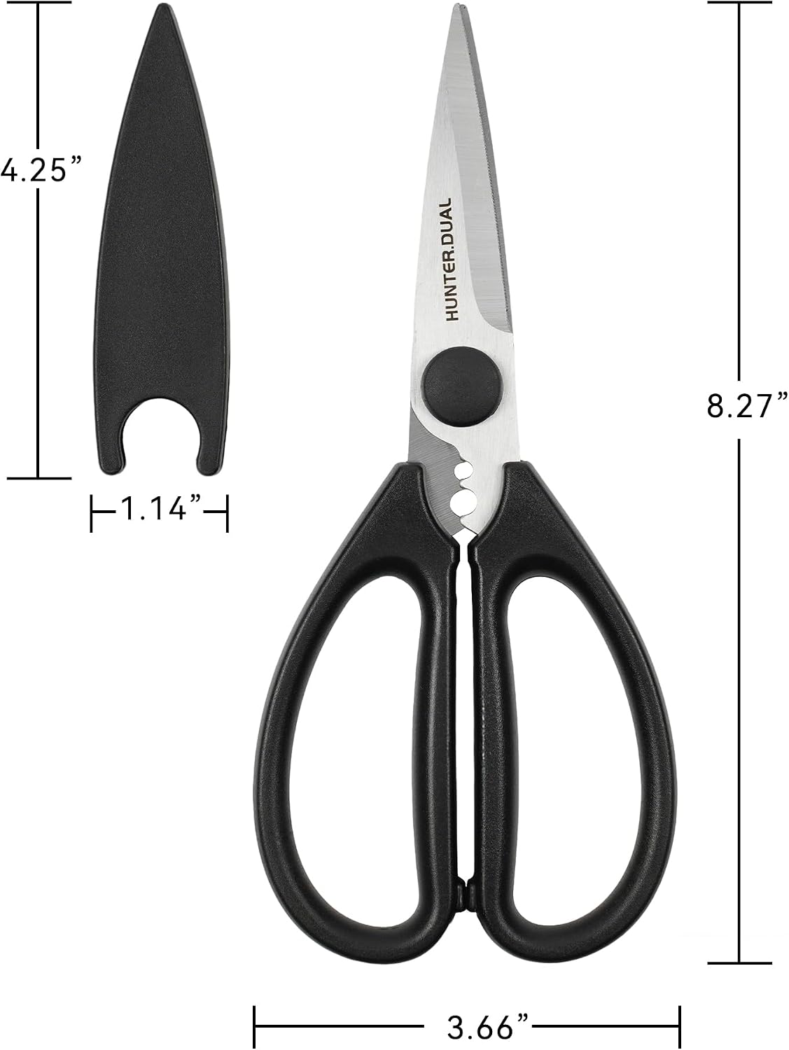 Kitchen Scissors for Food, HUNTER.DUAL Heavy Duty Come Apart Poultry Shears for Cooking, All Purpose for Cutting Chicken, Meat, Fish & Vegetables (Auqa, 8.35 Inch)
