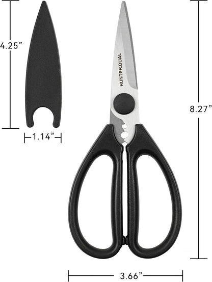 Kitchen Scissors for Food, HUNTER.DUAL Heavy Duty Come Apart Poultry Shears for Cooking, All Purpose for Cutting Chicken, Meat, Fish & Vegetables (Auqa, 8.35 Inch)