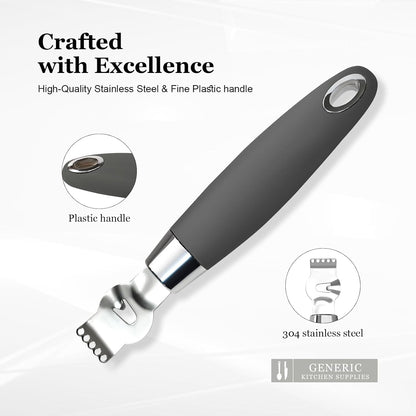 Lemon Zester Tool with Channel Knife, 2-in-1 Citrus Garnish Tool