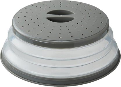 Collapsible Microwave Splatter Cover, Gray, 10.5 inch