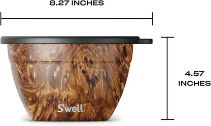 S'well Stainless Steel Salad Bowl Kit 64oz, Peacock Blue, Comes with 2oz Mini Canister and Removable Tray for Organization, Leakproof, Easy to Clean, Dishwasher Safe