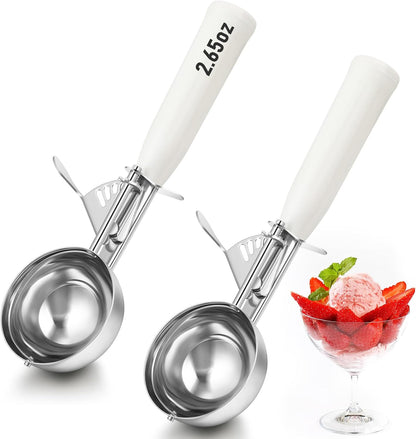 Reallnaive Ice Cream Scooper with Trigger, 4 oz, Gray