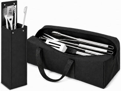 Amylove 2 Sizes Grill Utensil Storage BBQ Tool Bag 24.5" x 9.5" x 8" Large Capacity Grill Accessory Storage Waterproof Grilling Utensil Holder Outdoor BBQ Picnic Cooking Tools for Camp Barbecue