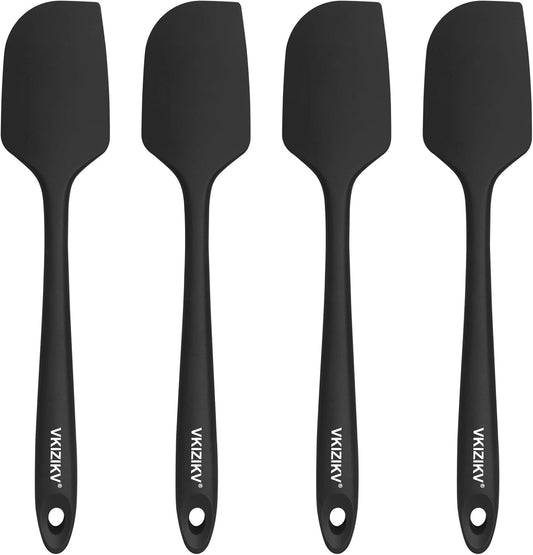 4 Pcs Silicone Spatula Set, 11.4 In, 600°F Heat Resistant Rubber Spatulas for Baking, Cooking & Mixing, Flexible and Non-Stick Kitchen Utensils, Seamless & Dishwasher Safe (Multicolor)
