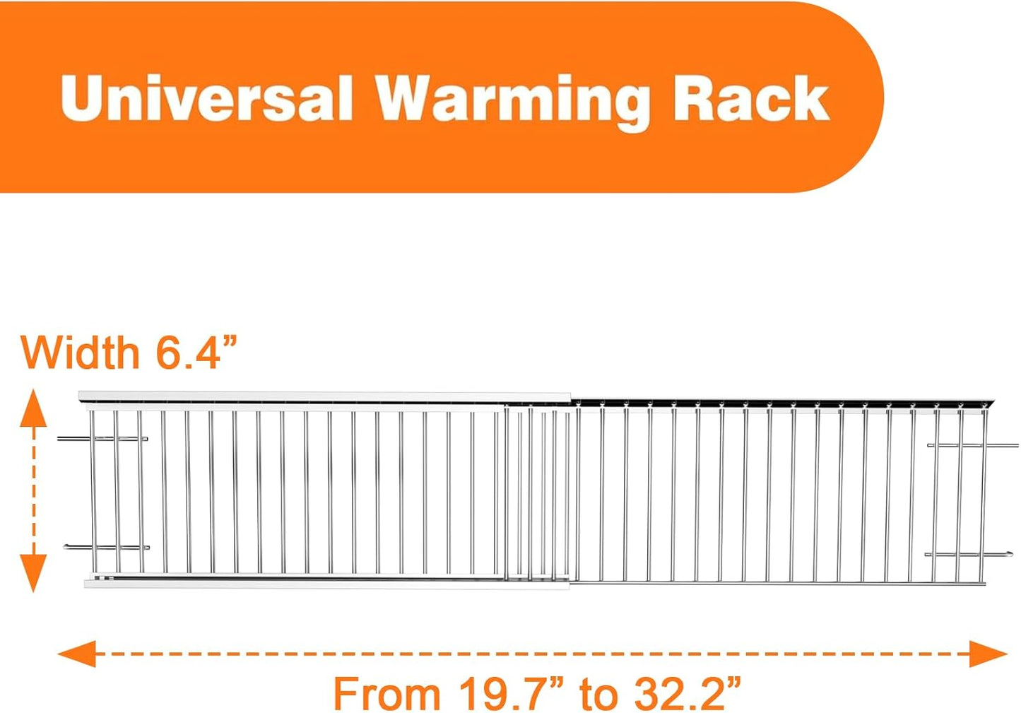 Utheer 2-Pack Griddle Warming Rack for Blackstone 28" Griddles, Stainless Steel Flat Top Grill Accessories | Reversible Rack Adds Prep Space, Foldable Clip-On Design Expands Cooking & Holding Area