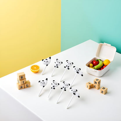 8Pcs White Cute Fun Bento Picks,Food Picks for Kids,School Lunch Accessories for Kids,Cute Animal Fruit Toothpicks,Fruit Food Toothpicks,Lunch Bento Box Picks for Toddler Cocktail Picks Bar Tools