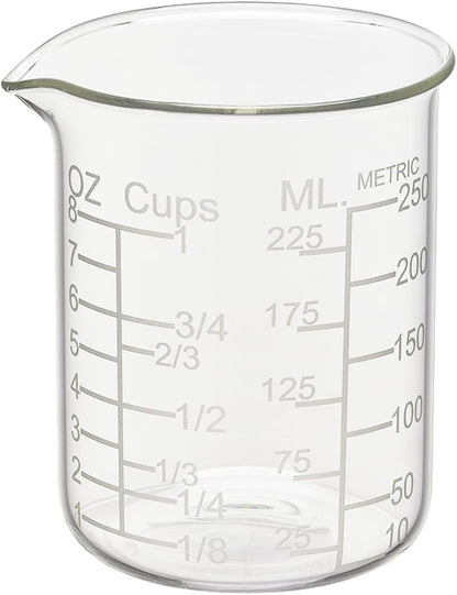 Ackers Etched Graduated Glass Measuring Cup - V-Shaped Spout- High Borosilicate Glass Measuring Cup for Kitchen or Dining, Easy to Read,1000 ML (32 Oz, 4 Cup)