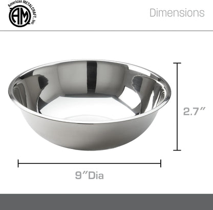 American Metalcraft 16" Stainless Steel Mixing Bowl - 13-Quart Durable Metal Bowls for Mixing, Large Stainless Steel Bowl