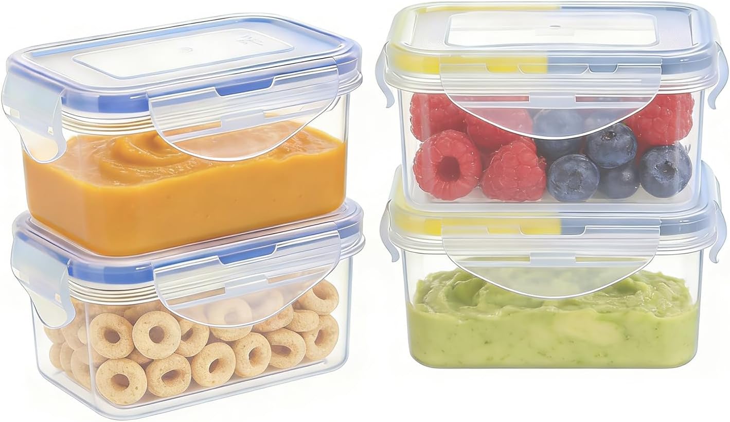 KIGI Airtight Reusable Meal Prep Containers, Leak-Proof & Stackable, 4-Sided Locking Lids, Ideal for Food Storage, Lunch & Leftovers, Microwave, Freezer & Dishwasher Safe, 39 oz, 4.8 Cup, 12 Piece Set