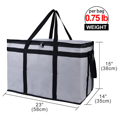 Bodaon Insulated Food Delivery Bag, XXXL Pizza Delivery Bags for Hot and Cold Food, Commercial, Large Capacity Reusable Warming Bag, Catering Cooler Bag for Rideshare, Warmers for Parties (Black, 1Pk)