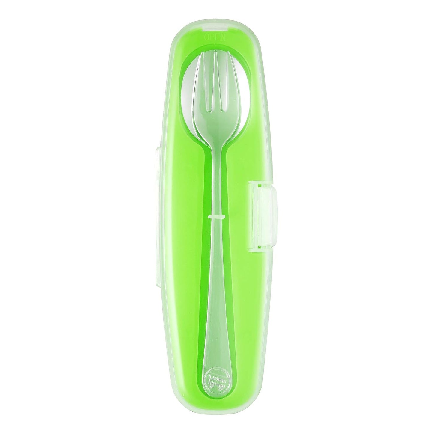 Innobaby Din Din Smart Stainless Steel Spoon and Fork with Carrying Case. Utensil Set for Kids and Toddlers. BPA Free. Blue.