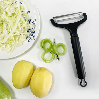 LHS Cabbage Peeler for Kitchen, Wide Mouth Vegetable Peeler, Stainless Steel Fruit Shredder Slicer with Non-Slip Handle and Sharp Blade