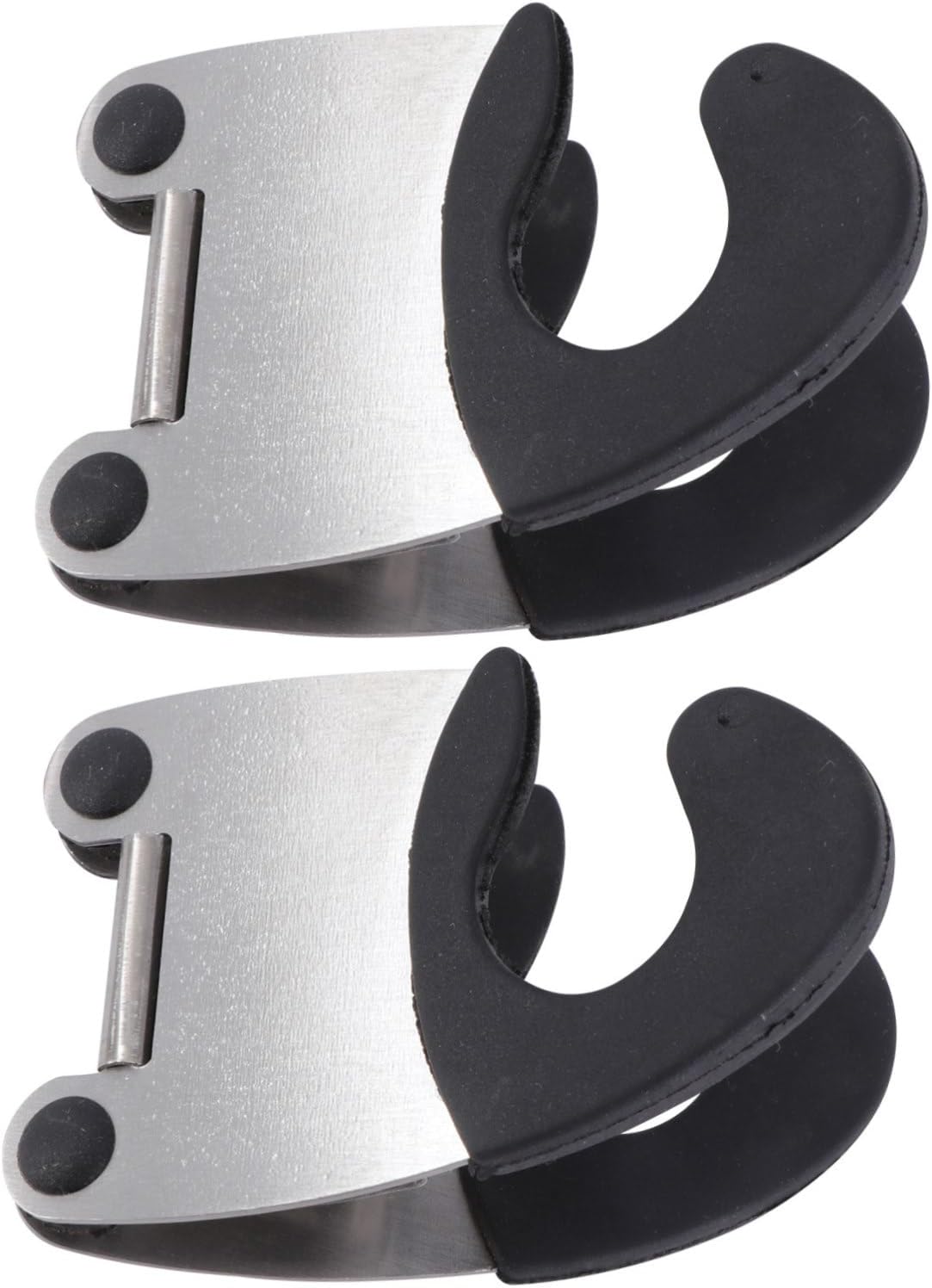 Pot Clip Holder, 2Pcs Spoon Holder for Pot Clip, Stainless Steel Utensil Pot Clip Spoon Rest Pot Fixed Clamp for Kitchen Cooking Accessories (Black)