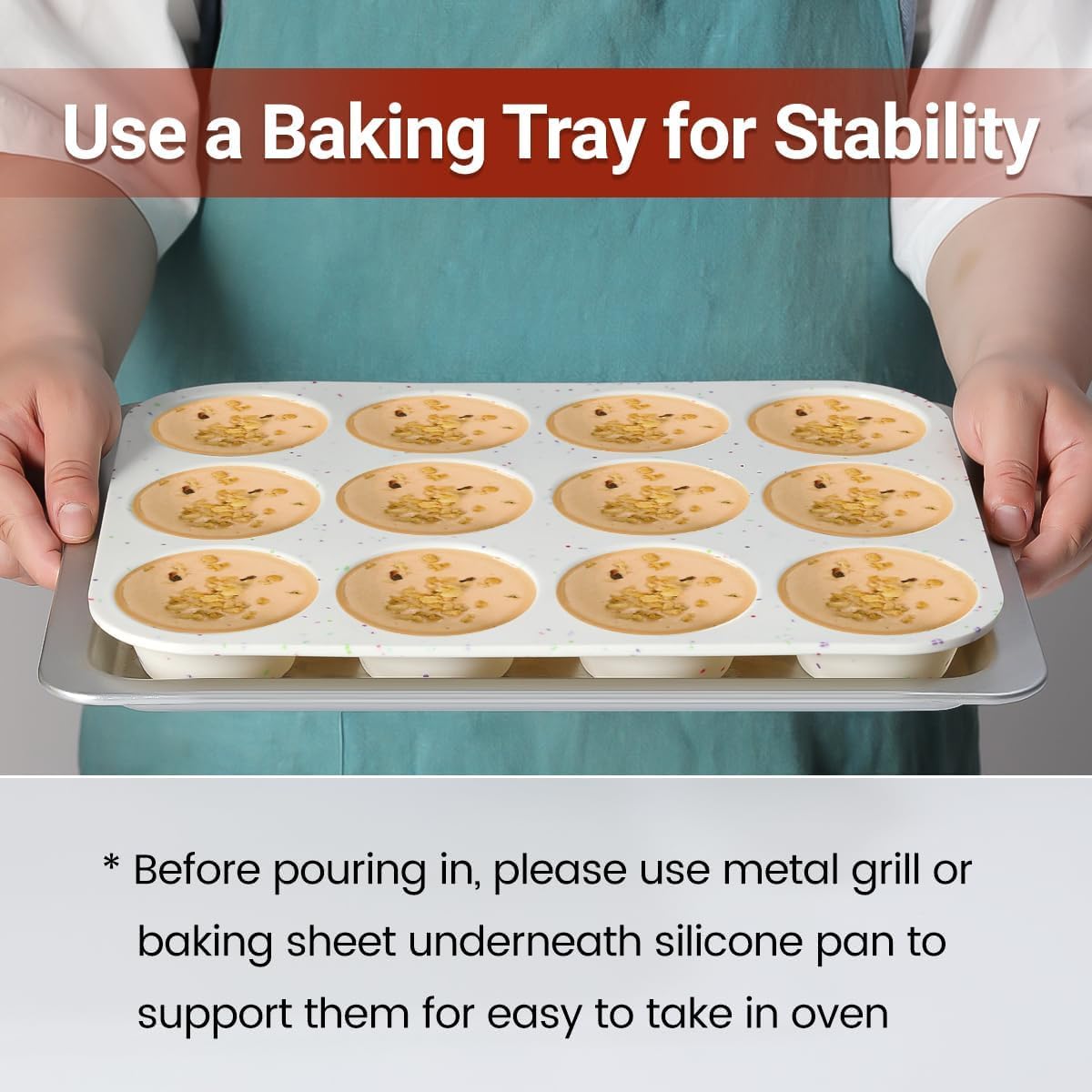 CAKETIME Silicone Mini Muffin Pan, 24 Cups Nonstick Mini Cupcake Pan for Baking Muffin, Cupcake, Egg Bites, Fat Bomb, 1 Pack Confetti