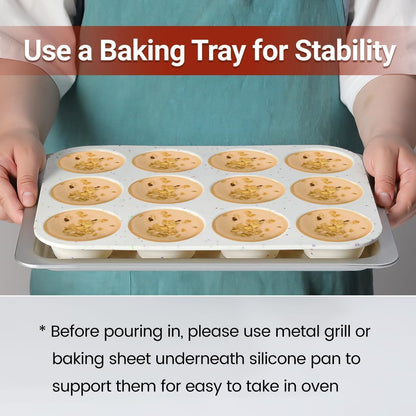 CAKETIME Silicone Mini Muffin Pan, 24 Cups Nonstick Mini Cupcake Pan for Baking Muffin, Cupcake, Egg Bites, Fat Bomb, 1 Pack Confetti