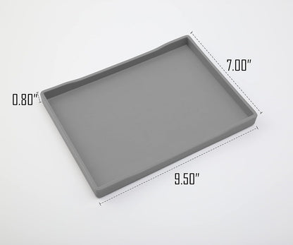 White Serving Tray (13.5 x 9.6 inch) for Serving Accessory, Elegant & Stackable Plastic Tray for Spa, Coffee, Drinks, Tea, Bar, Party, Seasoning, Perfume and Display Use.