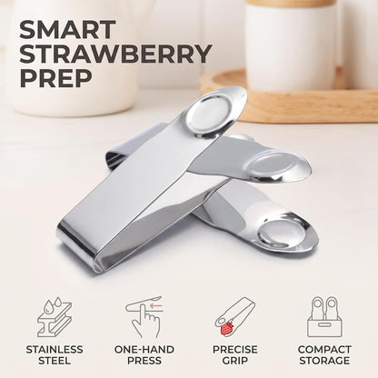 2Pcs Stainless Steel Strawberry Huller Stem Remover Kitchen Accessories,Potatoes Pineapples Carrots Tomato Corer Gadgets Kitchen Tool Stainless Steel Blade Craft Fruit Tools Fruit and Vegetable Tools