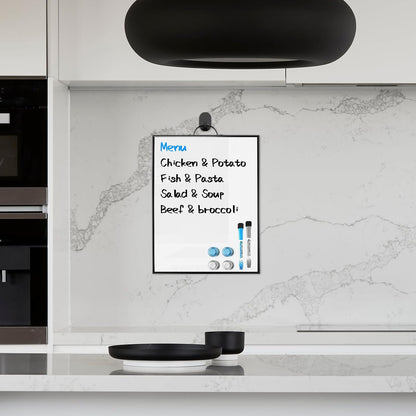Weekly Planner Dry Erase Calendar for Wall Hanging, 16"x12" Aluminum Frame Whiteboard Calendar with Handle, Portable White Board as Office to Do List, Meal Planner for Home Kitchen