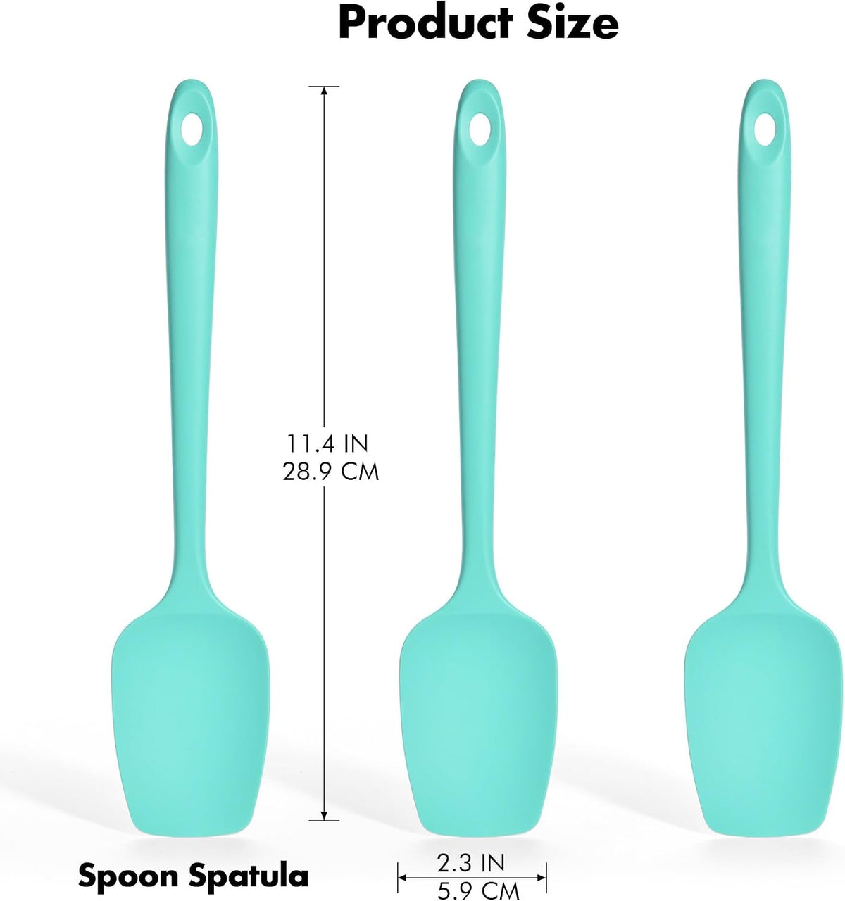 Silicone Spoonula Set, 600ºF Heat Resistant, 3Pcs, Multicolor 3