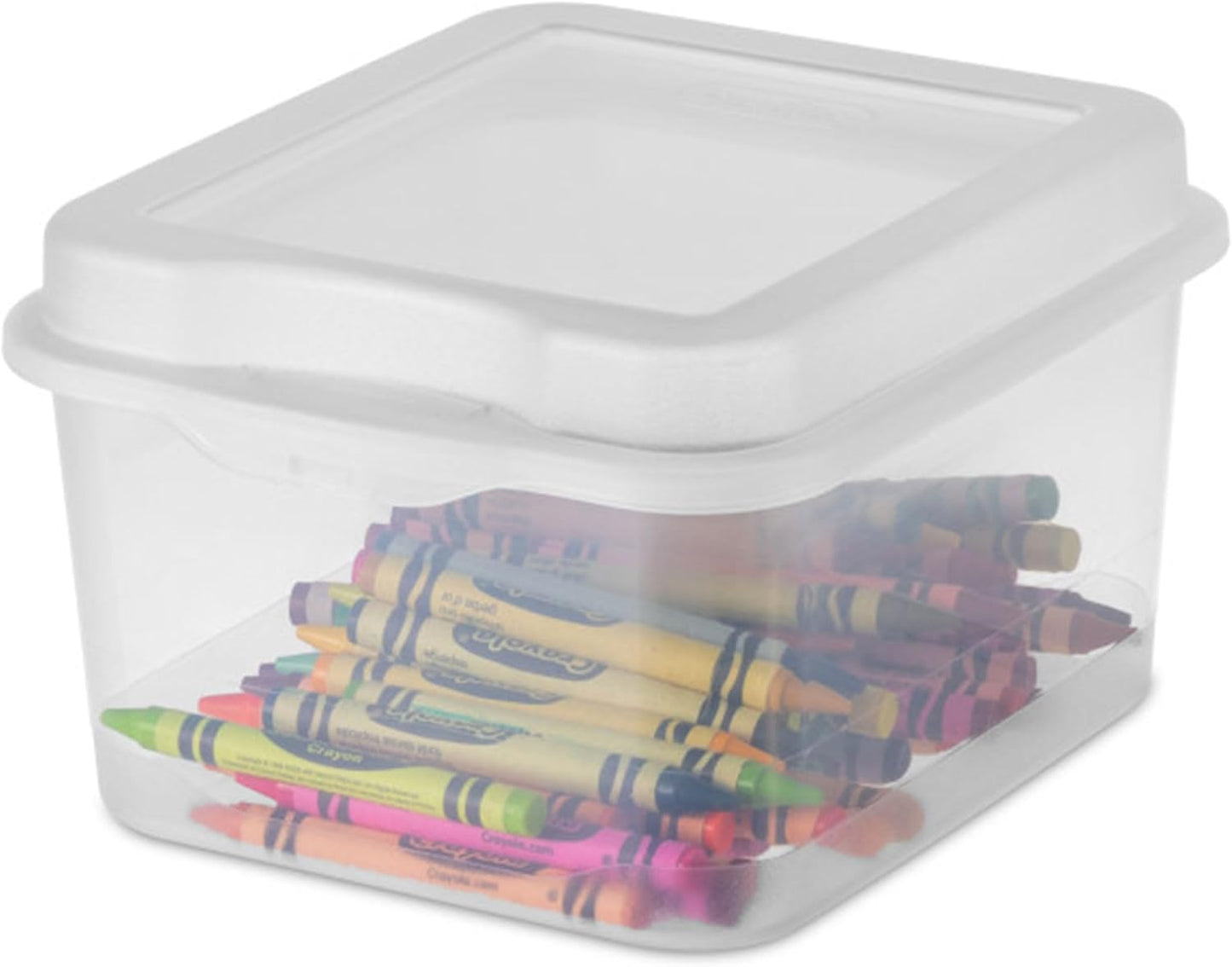 Sterilite 12-Pack FlipTop Stackable Rectangular Storage Bin with Hinging Lid, Clear