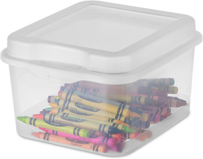 Sterilite 12-Pack FlipTop Stackable Rectangular Storage Bin with Hinging Lid, Clear