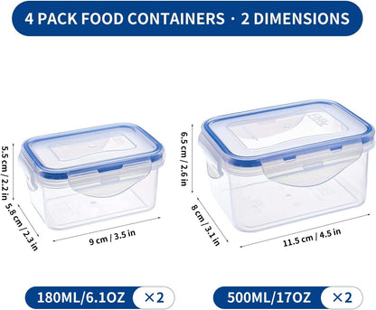 KIGI Airtight Reusable Meal Prep Containers, Leak-Proof & Stackable, 4-Sided Locking Lids, Ideal for Food Storage, Lunch & Leftovers, Microwave, Freezer & Dishwasher Safe, 39 oz, 4.8 Cup, 12 Piece Set