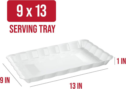 Plasticpro Plastic Serving Trays - Serving Platters Rectangle 9X13 Disposable Party Dish 4 Black Trays