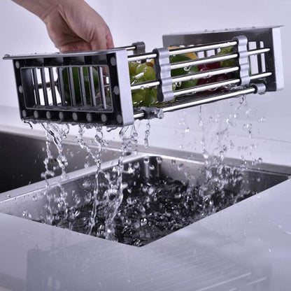 Dish Drying Rack, Over The Sink Dish Drying Rack, Stainless Steel Dish Drainer with Adjustable Arms Holder Functional Kitchen Sink Organizer for Vegetable and Fruit