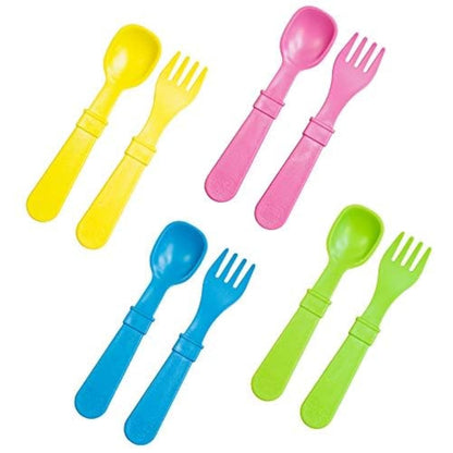 Re-Play Toddler Forks and Spoons Set - 4x4 Utensils Set for Kids - Dishwasher and Microwave Safe - Made in USA - Set of 8-5.8" x 1.2" x 0.2" - Princess