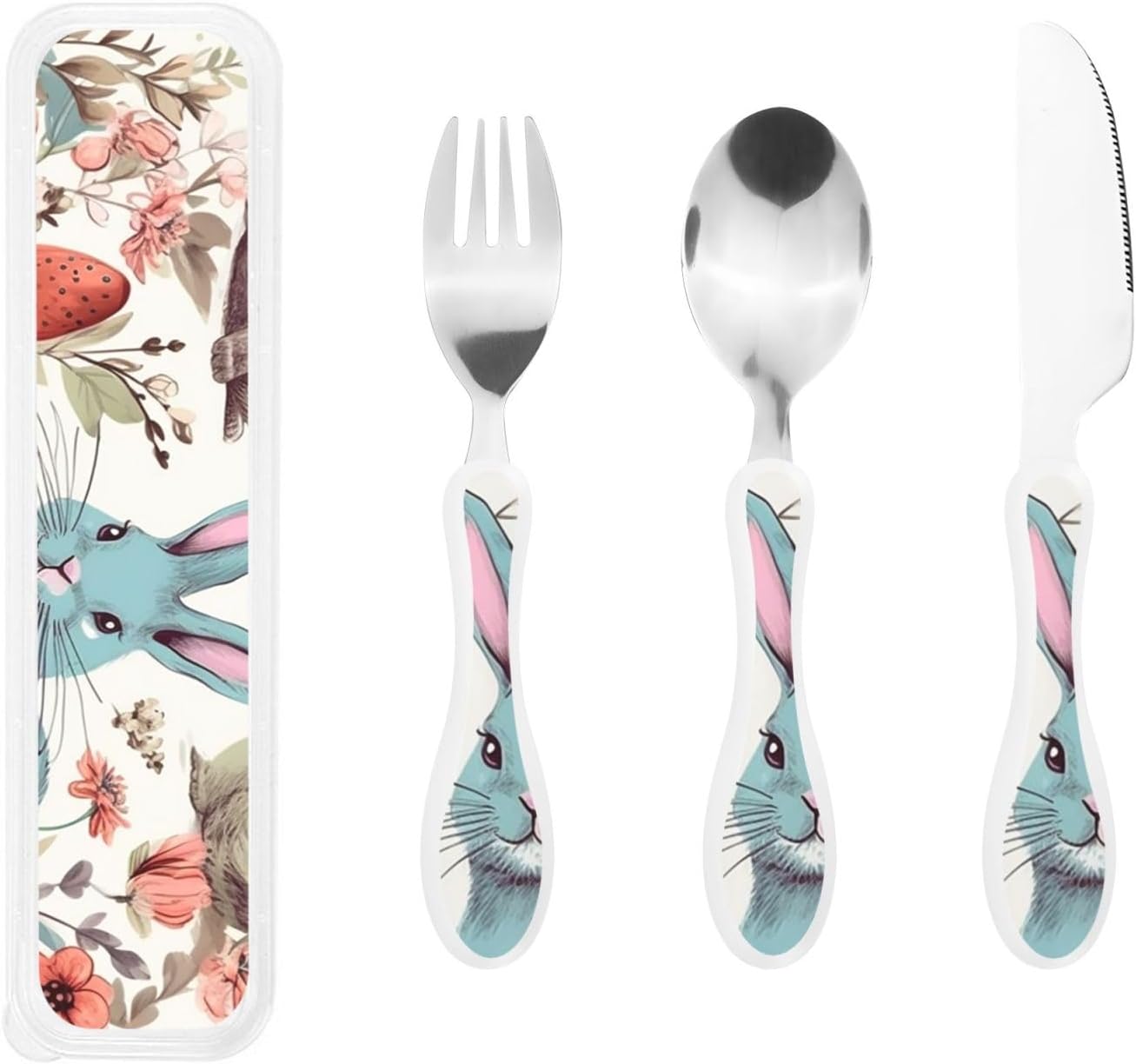 3-Piece Kids Silverware Set With Storage Case, Stainless Steel Reusable Children Safe Knife Spoon Fork Set Shih Tzu Dog Children Flatware Set For Kids Lunch Box