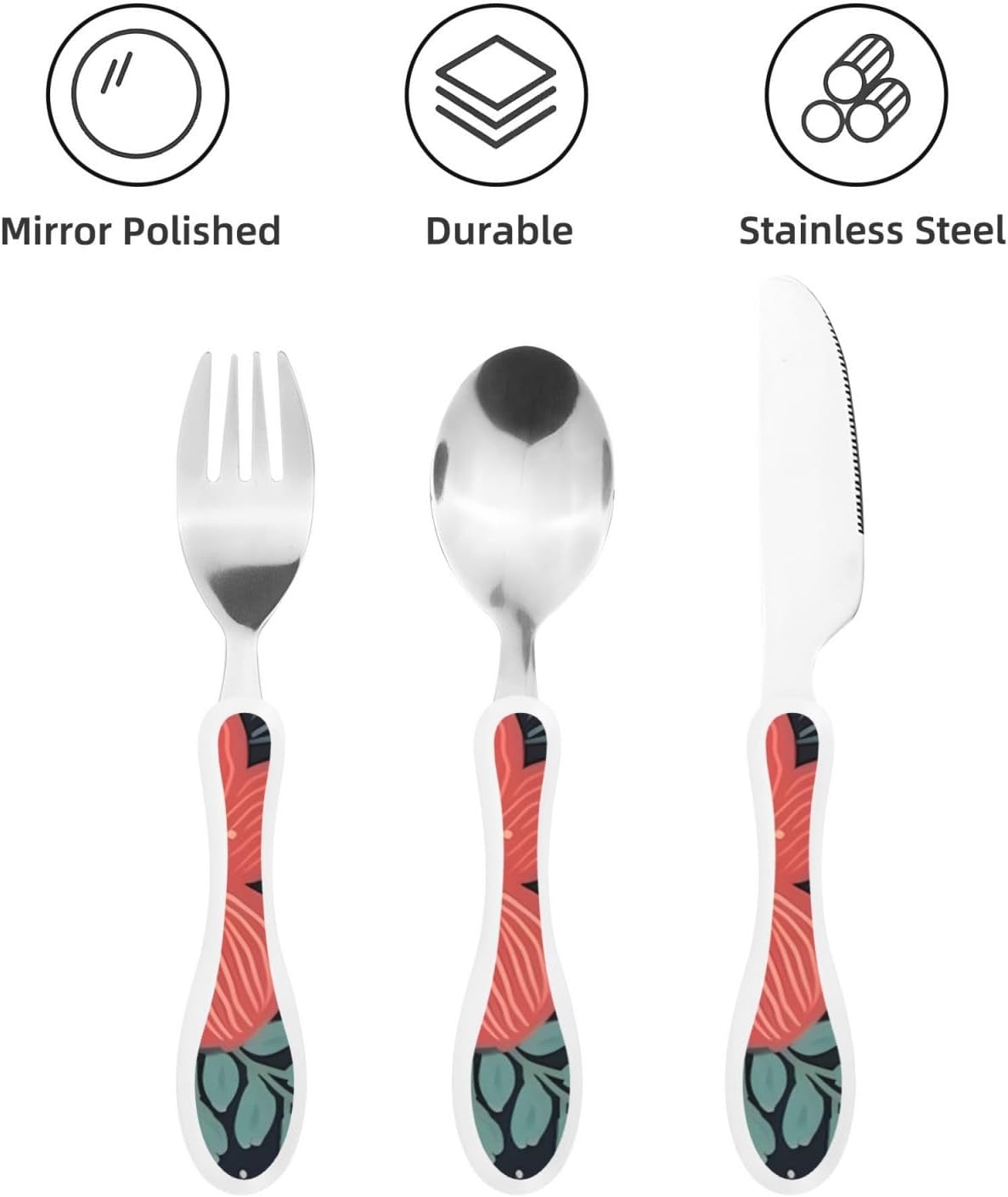 Stainless Steel Kids Silverware Set, Simple Little Flower Utensil Set Reusable Children Safe Knife Spoon Fork Set With Storage Case Dishwasher Safe For Lunch, Travel Outdoors
