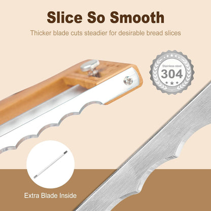 Adjustable Bread Slicer, Thickened Blade & Storage Bag for Baking