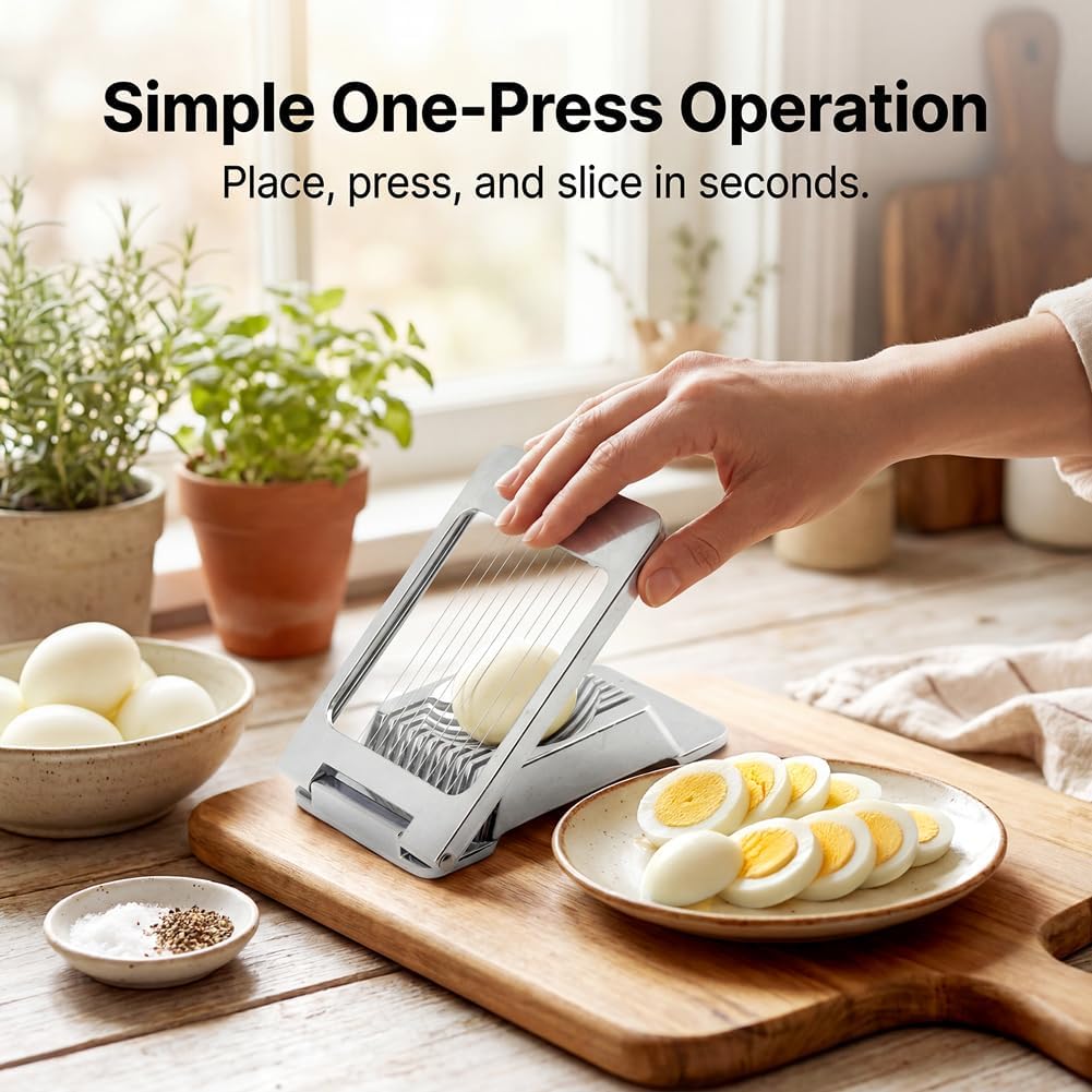 Egg Slicer for Hard Boiled Eggs, Multipurpose Manual Egg Slicer Heavy Duty