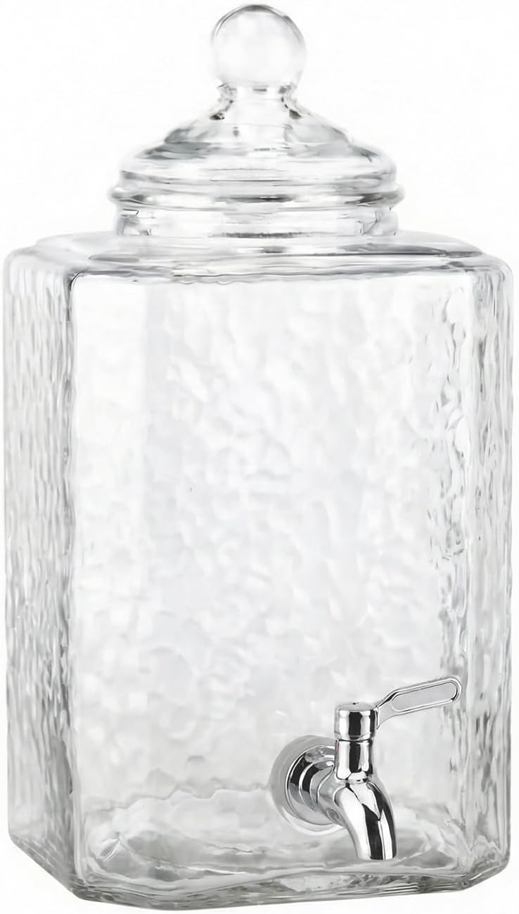 Style Setter Premium Glass Drink Beverage Dispensers - 1.5 Gal, Set of 3 | Dispenser Set with Metal Stand for Parties Cold Drinks, Lemonade, Cocktails, Juice – Party Glass Drink Dispenser Station
